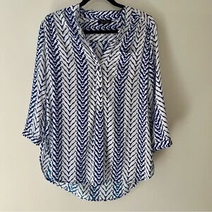 Blue & White Blouse/Shirt - Like New